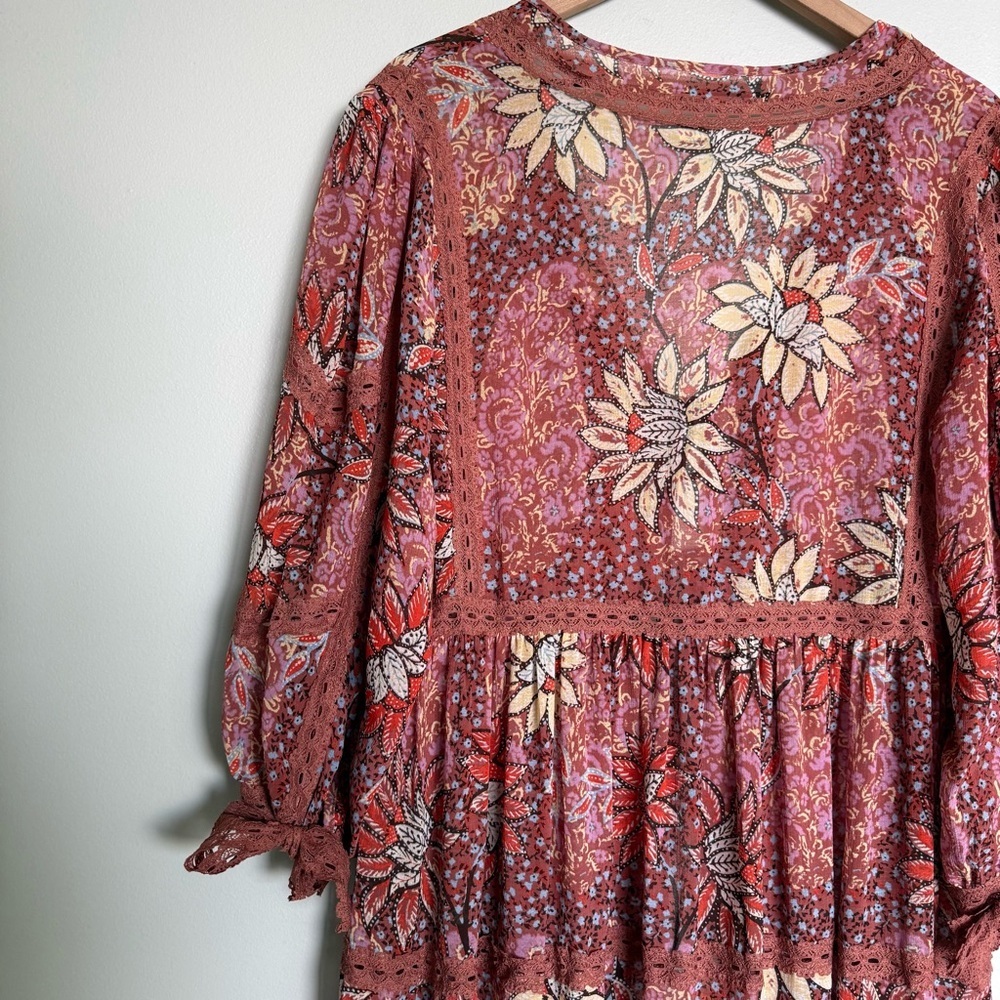 Free People Intimately FP Grasslands Kimono in Charlotte Rose Print - Picture 8 of 8